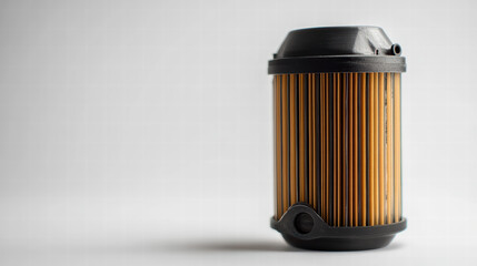 Fuel Filter Cartridge: A close-up shot of a cylindrical fuel filter cartridge, showcasing its intricate design and robust construction.