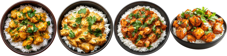 Four Chicken and Rice Dishes.