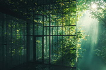 Obraz premium Green Future: Net Zero Emissions and Clean Energy Concept
