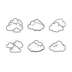 cloudy-sky--vector on white background,Instant Digital Download.