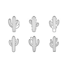 Fototapeta premium cactus-outline--vector on white background,Instant Digital Download.