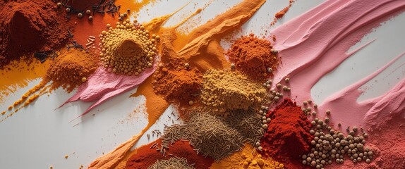 Abstract texture of spices multicolor mixture wallpaper