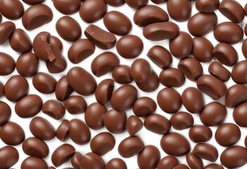 Fototapeta premium chocolate Callets isolated on white background