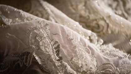 Obraz premium 美しい白いレースの布、フォトジェニックな布のテクスチャー