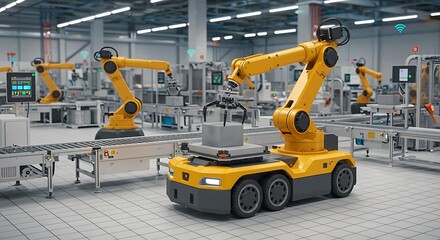 Fototapeta premium Precision in Motion: Automated Assembly Line AI Generated