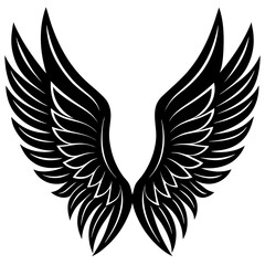 Fototapeta premium High-quality angel wings vector for printables, perfect for crafts and digital projects.