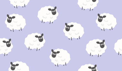 Cute sheep pattern background vector design