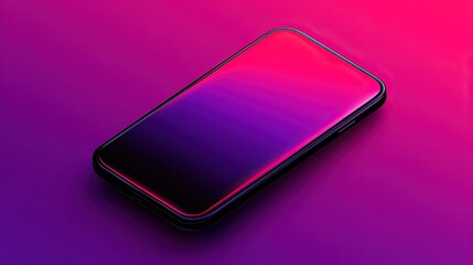 Modern smartphone on vibrant gradient surface