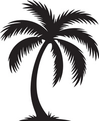 palm tree icon over white background, silhouette style, vector illustration