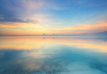 Obraz premium Serene Sunset Over Calm Waters with Magical Reflections and Tranquil Hues 