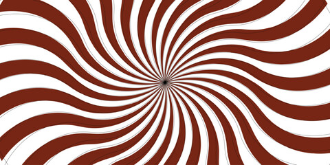 Modern seamless white and maron burst sunrise sunbeam element spiral striped illustration sunray template creative geometric vintage starburst shine pattern used for banner, cartoon radial text