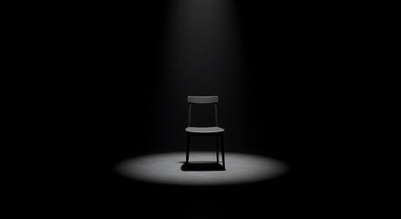 Empty Chair in a Spotlight: A 3D Rendered Scene AI Generated