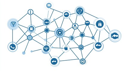 Network diagram showing interconnected services and data flow
