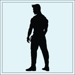 Fototapeta premium silhouette of a young man