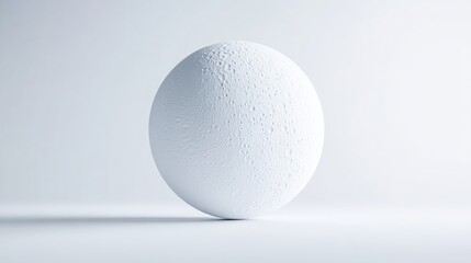 White Sphere Minimalist Design, High-Resolution Subtle Texture, Centered Single Shot, Smooth Surface, Static Display, Clean Studio Background, Bright Cool Tones, Ideal for Website Mockup