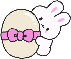 부활절 토끼 스티커 일러스트 © titi.drawing