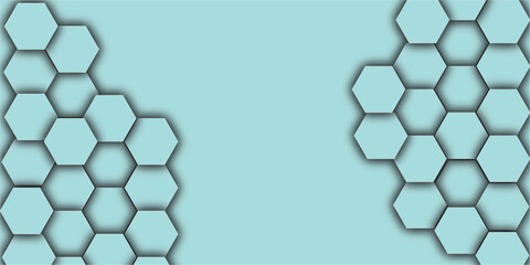 Abstract light green 3d hexagon light creative digital concept vector surface grid Futuristic abstract honeycomb mosaic light green background. geometric mesh cell texture