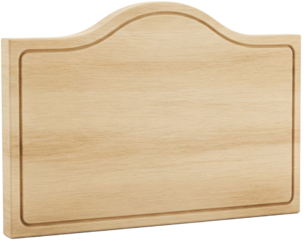 Light beige wood sign, arched top, isolated on a transparent background, png image, showcasing blank space for text or logo, perfect for mockup designs