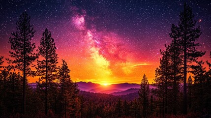 A vast, velvet canvas studded with a million twinkling stars, a celestial spectacle that invites contemplation and wonder. 