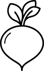 Beetroot Outline icon on white background