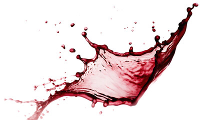 red wine splash isolated on white background PNG. GENERATED