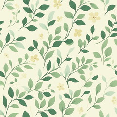 Abstract background with seamless floral pattern featuring natural plant elements. Ideal for wallpaper, textile, tile design, and various business or branding purposes.