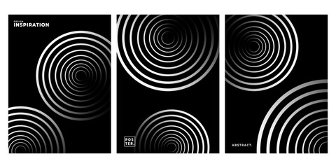 Abstract circle poster background vector set. Ideal design for social media, covers, banners, flyers, music, advertising.