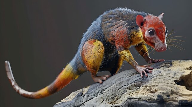 3D model of a multi-colored treeshrew