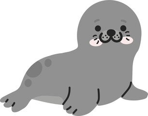 Cute cartoon seal  doodle