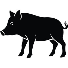 Fototapeta premium Pig vector silhouette Single collection 