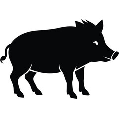 Fototapeta premium Pig vector silhouette Single collection 