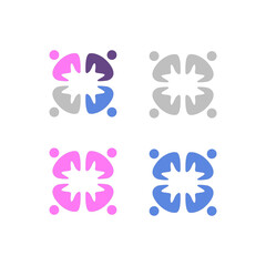 COLORFUL PEOPLE TOGETHER COWORKING TEAM TEAMWORK SIGN SYMBOL LOGO VECTOR