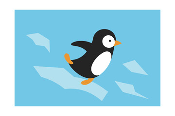 Fototapeta premium penguin on ice