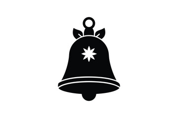 A Christmas bell icon silhouette art illustration.eps