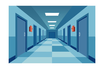 blue corridor in the corridor