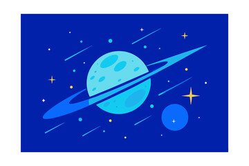 illustration of a rocket in the space