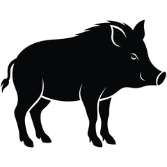 Fototapeta premium Pig vector silhouette Single collection 