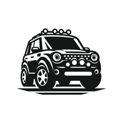 Off road vehicle illustration for automotive design with lights and tires