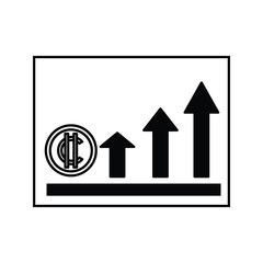 Growth coin crypto icon with modern, dynamic design. Ideal for crypto investment, digital finance, and blockchain success themes. High-quality vector, scalable and easy to customize.