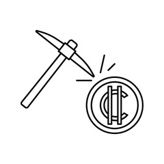 Mining crypto icon with bold, modern design. Ideal for blockchain technology, digital currency extraction, and fintech platforms. High-quality vector, fully editable and scalable.