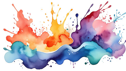 Obraz premium Watercolor Splash Art with Vibrant Colors for Creative Design Projects