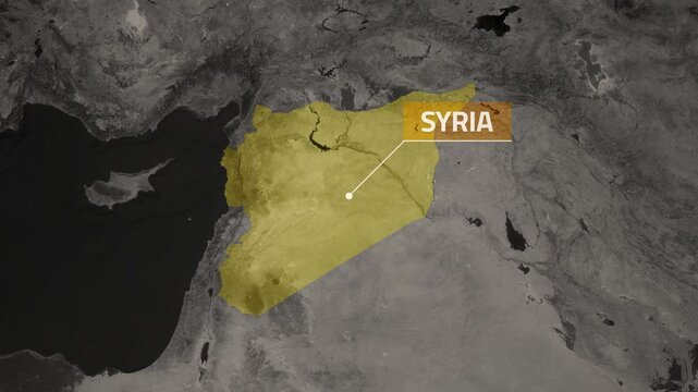 Syria VOX Style Map Animation in 4K UHD Highlighting Historical Regions and Landmarks