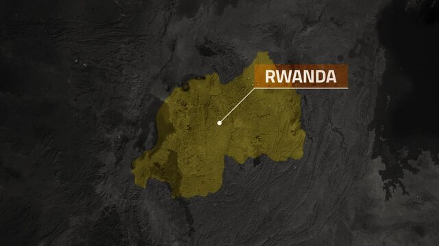 Rwanda VOX Style Map Animation in 4K UHD Featuring Mountain Gorillas and Rolling Hills