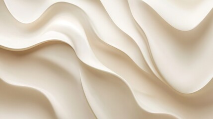 Abstract cream texture, flowing smooth waves, elegant backdrop, potential for cosmetics or product presentation