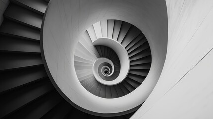 A clean black-and-white spiral illusion, simple yet mesmerizing