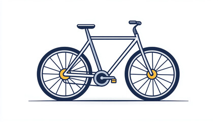 A clean, minimalist illustration of a classic blue bicycle with silver frame and black tires.