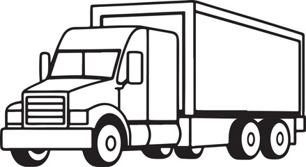 Truck with trailer isolated on white background