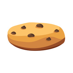 Delicious chocolate chip cookies isolated on white background