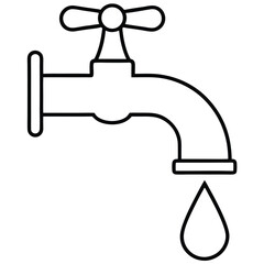 faucet with drop of water