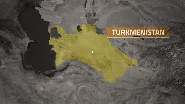 Turkmenistan VOX Style Map Animation in 4K UHD Highlighting Karakum Desert and Silk Road Legacy